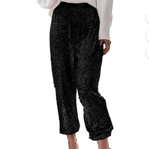 Industry Women Sexy Sequin Glitter Pants High Waist Long Pants. Size Large NWT